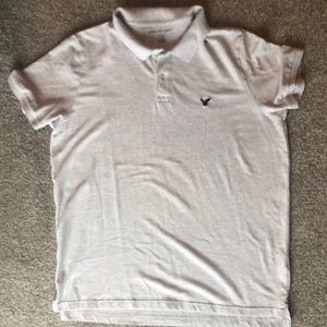 Mens lt. grey & navy blue American Eagle brand “Classic Fit” polo shirt. Size XL